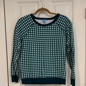 Women’s Draper James Green Gingham Crewneck Sweater